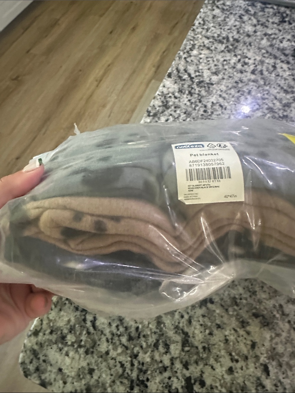 Pet Blanket - black Gray and Tan Plush Throw set of 3